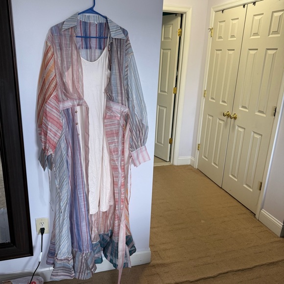 Striped Multicolor Maxi Dress « Zimmerman » style. - Picture 2 of 8